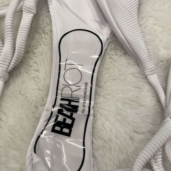 Free People Beach Riot Soliel Bikini Bottoms Ties White Large - Picture 5 of 7